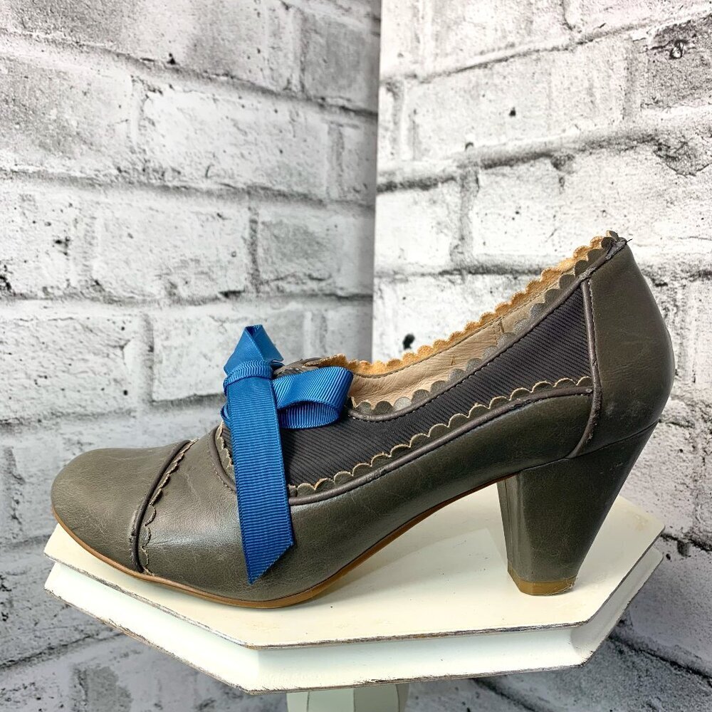 Chelsea Crew Madison Retro Oxford Shoes Grey Leather Whimsigoth Pump